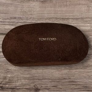 Tom Ford Dark Brown Velvet Glasses Case With Cleaning Cloth In Original Wrapper